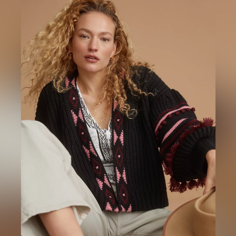 Anthropologie Sachin & Babi Tasseled Cardigan